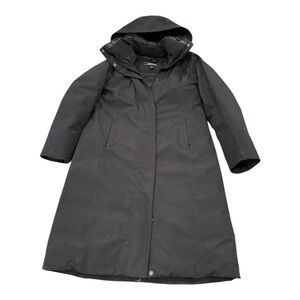 Lands’ End Women’s Long Down Hooded Winter Coat Black Size Small 6–8